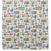 Netherland Doodle Pattern Douchegordijn (Voorkant)