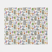 Netherland Doodle Pattern Fleece Deken (Voorkant (Horizontaal))