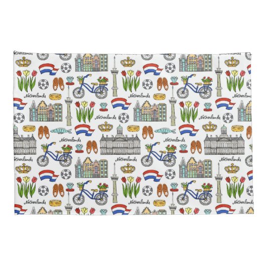 Netherland Doodle Pattern Kussensloop (Achterkant-Rechts)
