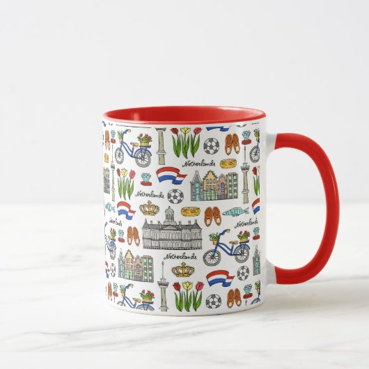 Netherland Doodle Pattern Mok (Rechts)