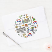 Netherland Doodle Pattern Ronde Sticker (Envelop)