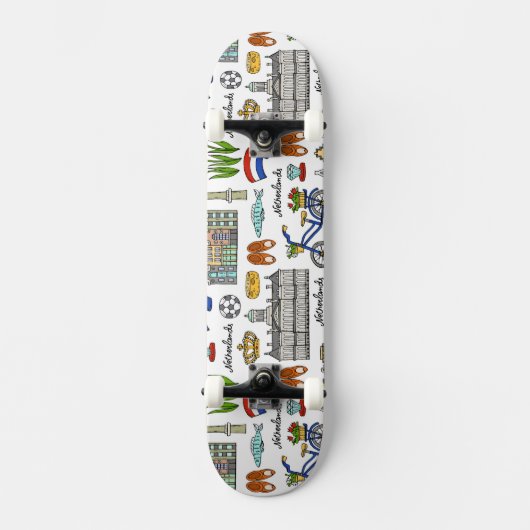 Netherland Doodle Pattern Skateboard (Voorkant)