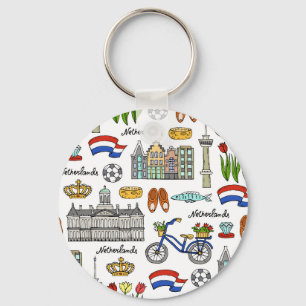 Netherland Doodle Pattern Sleutelhanger