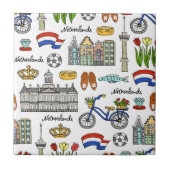 Netherland Doodle Pattern Tegeltje (Voorkant)