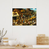 Netherlandish Proverbs, schilderij van Pieter Brue Poster (Keuken)