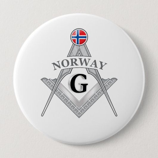 Netherlands freemasonry sign ronde button 4,0 cm (Voorkant)