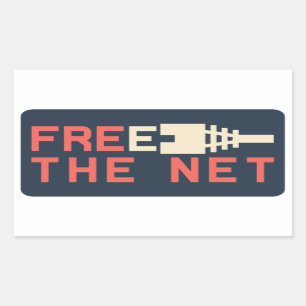 Netneutraliteit vrij van internet rechthoekige sticker