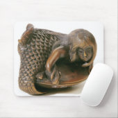 Netsuke, gekaard in de vorm van een zeemeermin muismat (Met muis)