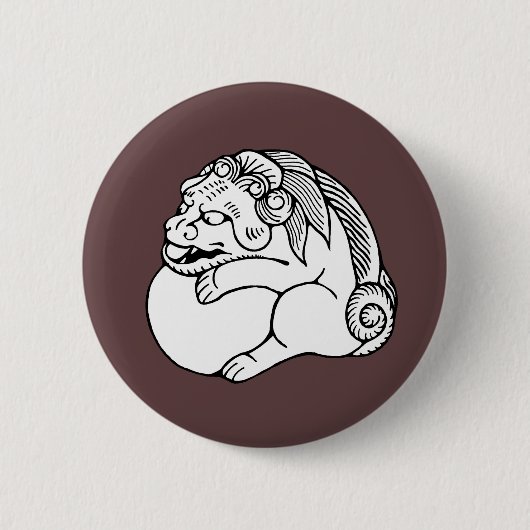 Netsuke shishi ronde button 5,7 cm (Voorkant)