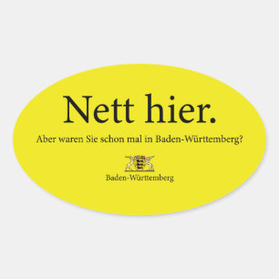 Nett Hier Baden Württemberg Ovale Sticker