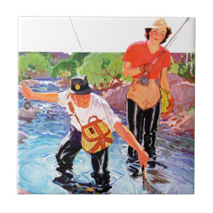 Netting A Fish door R.J. Cavaliere Tegeltje