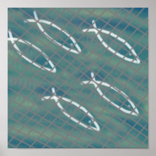 Netto afdruk van de vissers poster