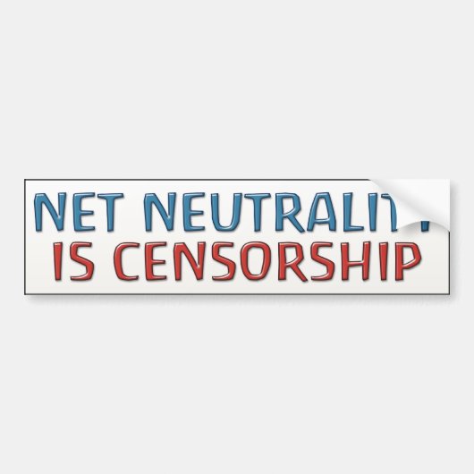 Netto neutraliteit is censuur bumpersticker (Voorkant)