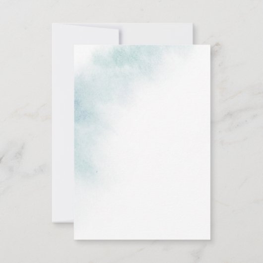Nettoyage aquarelle | Carte bleue simple RSVP (Dos)