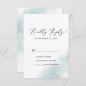 Nettoyage aquarelle | Carte bleue simple RSVP (Devant / Derrière)