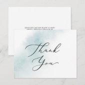 Nettoyage aquarelle | Carte de remerciements bleu (Devant / Derrière)