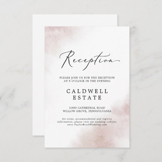 Nettoyage aquarelle | Carte d'insertion de récepti (Devant / Derrière)