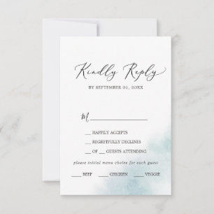 Nettoyage aquarelle   Carte RSVP au choix du menu 