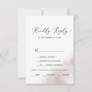 Nettoyage aquarelle Carte RSVP de choix de menu
