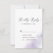 Nettoyage aquarelle | Carte RSVP simple violet (Devant)