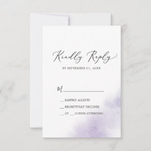 Nettoyage aquarelle Carte RSVP simple violet