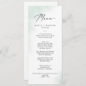 Nettoyage aquarelle | Menu Dîner Mariage Vert (Devant / Derrière)