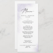 Nettoyage aquarelle | Menu Dîner Mariage violet (Devant / Derrière)