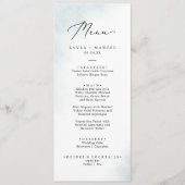 Nettoyage aquarelle | Menu Mariage Bleu (Devant)