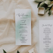 Nettoyage aquarelle | Programme de mariage vert
