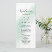 Nettoyage aquarelle | Programme de mariage vert (Debout devant)