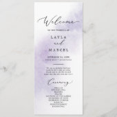 Nettoyage aquarelle | Programme de mariage violet (Devant)