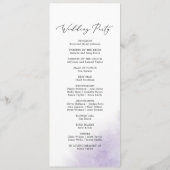 Nettoyage aquarelle | Programme de mariage violet (Dos)