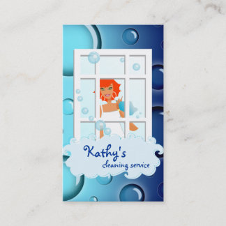 Nettoyage Carte de visite bleu Bulles Cheveux roug