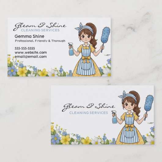 Nettoyage Carte de visite Fleurs et Nettoyeur de D (Devant / Derrière)