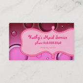 Nettoyage Carte de visite rose bulles cheveux blon (Dos)