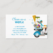 Nettoyage Carte de visite Scooter fille Bleu Blanc (Dos)