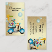 Nettoyage Carte de visite Scooter fille or (Devant / Derrière)