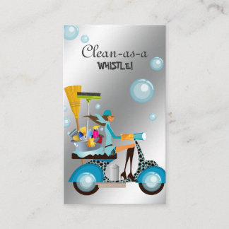 Nettoyage Carte de visite Scooter Girl Silver