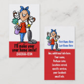 Nettoyage de Chambre. Un carte de visite (Devant / Derrière)