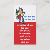 Nettoyage de Chambre. Un carte de visite (Dos)