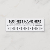 nettoyage de maison. carte perforée de fidélité (Dos)