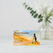 Nettoyage de maison tendance Cartes de visite uniq (Debout devant)