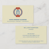 Nettoyage des fenêtres Carte de visite bleu et rou (Devant / Derrière)