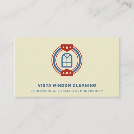 Nettoyage des fenêtres Carte de visite bleu et rou (Devant)
