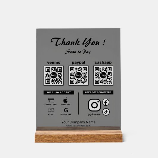 Nettoyage moderne pour payer 3 codes QR Merci (Recto)