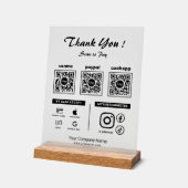 Nettoyage moderne pour payer 3 codes QR Merci (Angle)