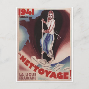 Nettoyage Propaganda Poster Briefkaart