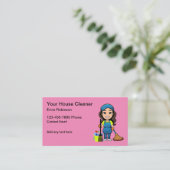 Nettoyage simple Maison Cartes de visite mignons (Debout devant)