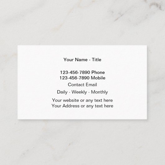 Nettoyage vert Moderne Carte de visite unique (Dos)