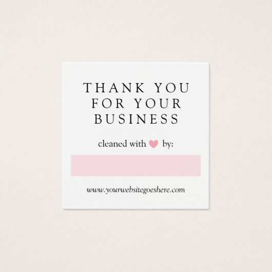 Nettoyé Avec Amour Rose Coeur Merci (Devant)